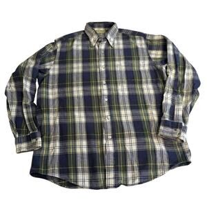 Vintage L.L. Bean Plaid Long Sleeve Button Up Made in the USA
